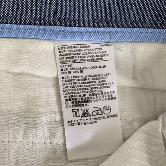 NWT Banana Republic Aiden Chino Pants Men 35x30 Blue Linen Blend Coastal Beachy - Picture 5 of 11